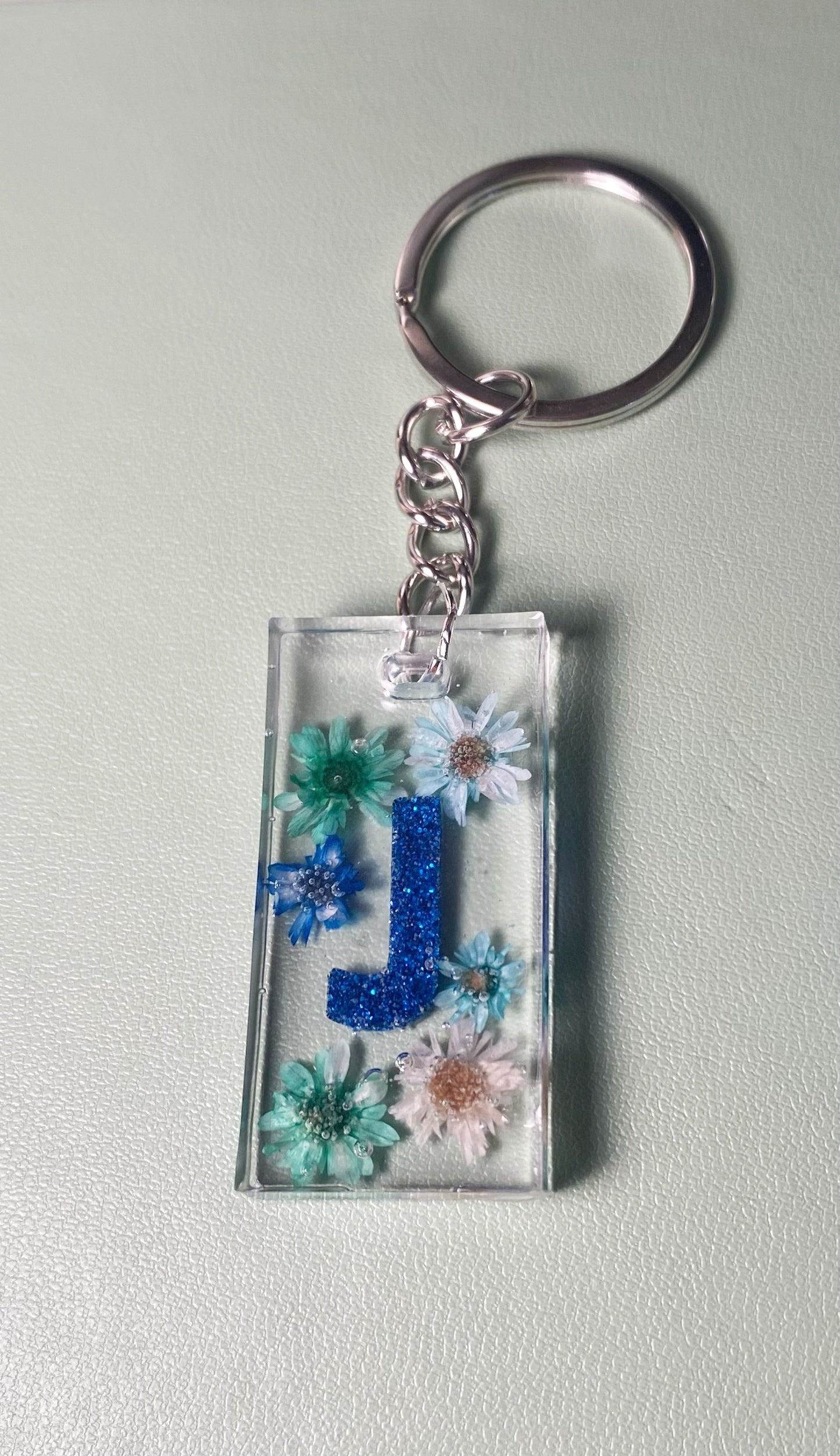 Made in-house! Flowered Personalized Letter Key-chain