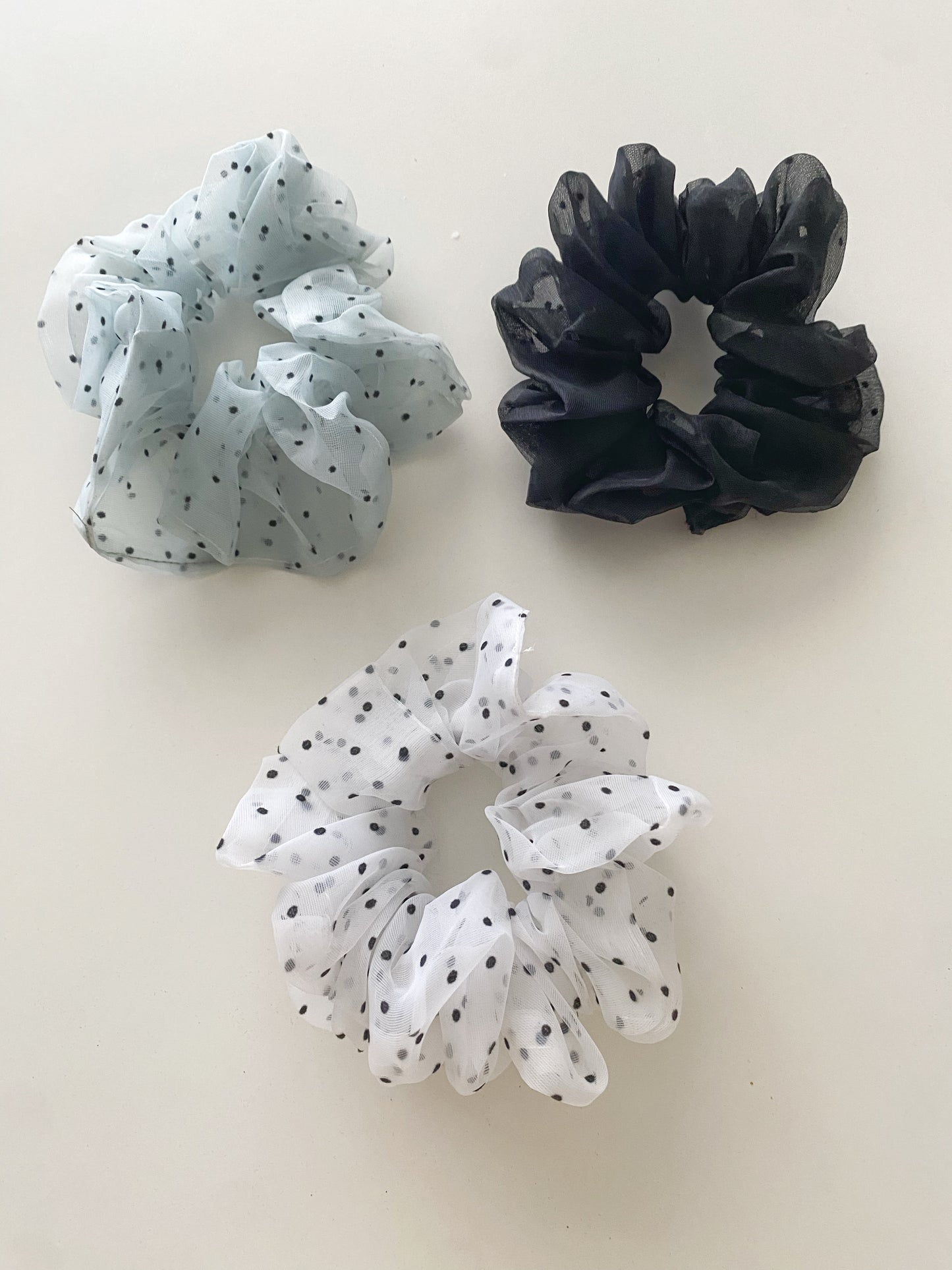 Large Polka Puffed Scrunchies