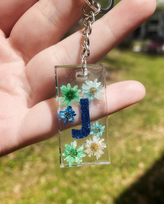 Made in-house! Flowered Personalized Letter Key-chain