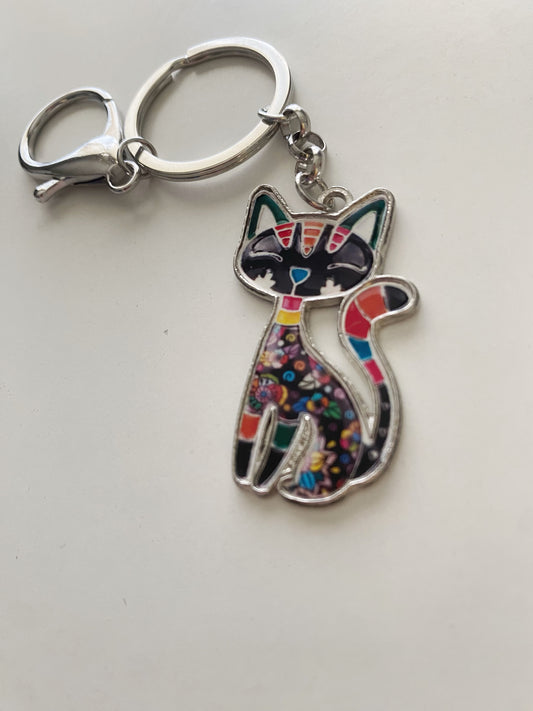 Fiesta Feline Keychain