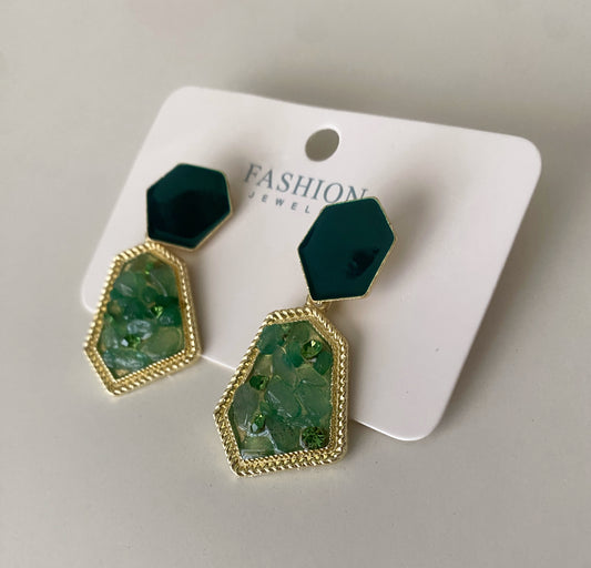 Emerald Prism Drop Earrings