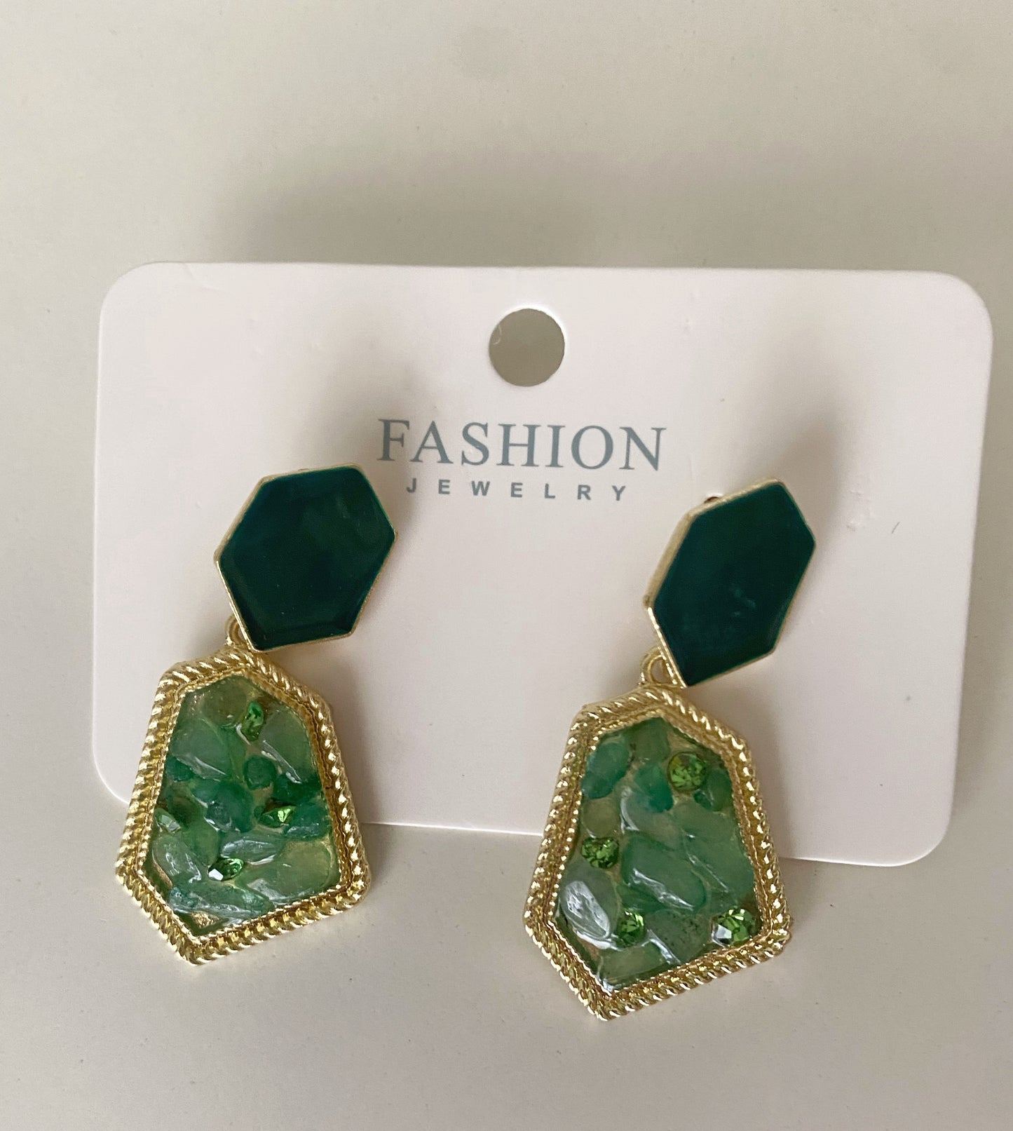 Emerald Prism Drop Earrings