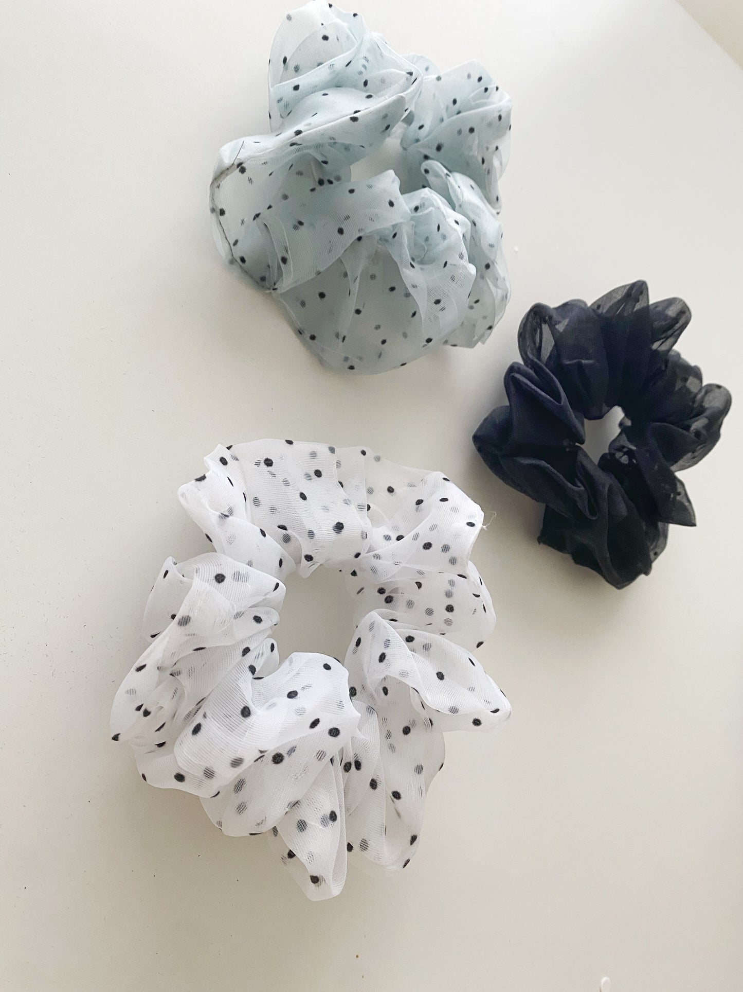 Large Polka Puffed Scrunchies