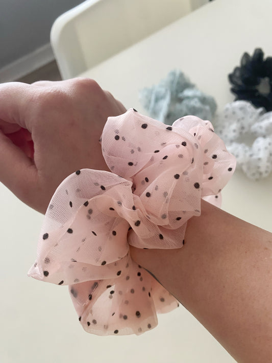 Large Polka Puffed Scrunchies